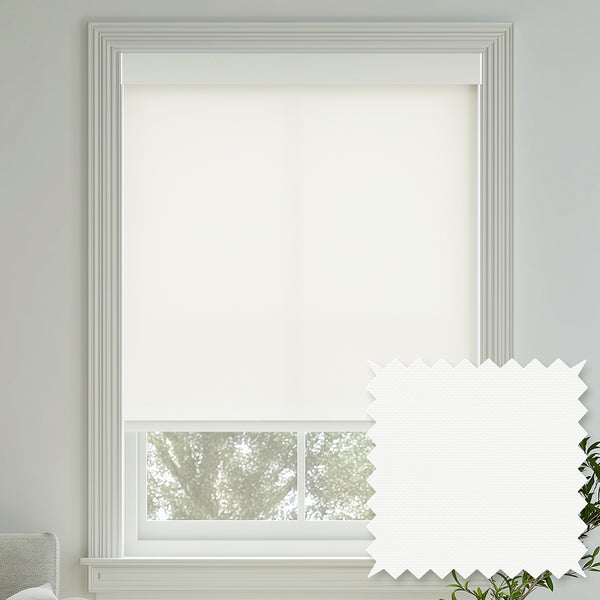 Tam Snow Flame Retardant Light Filtering Roller Shades