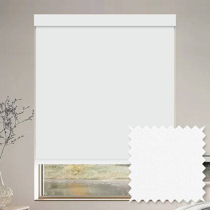 Tam Bright White Flame Retardant Blackout Roller Shades