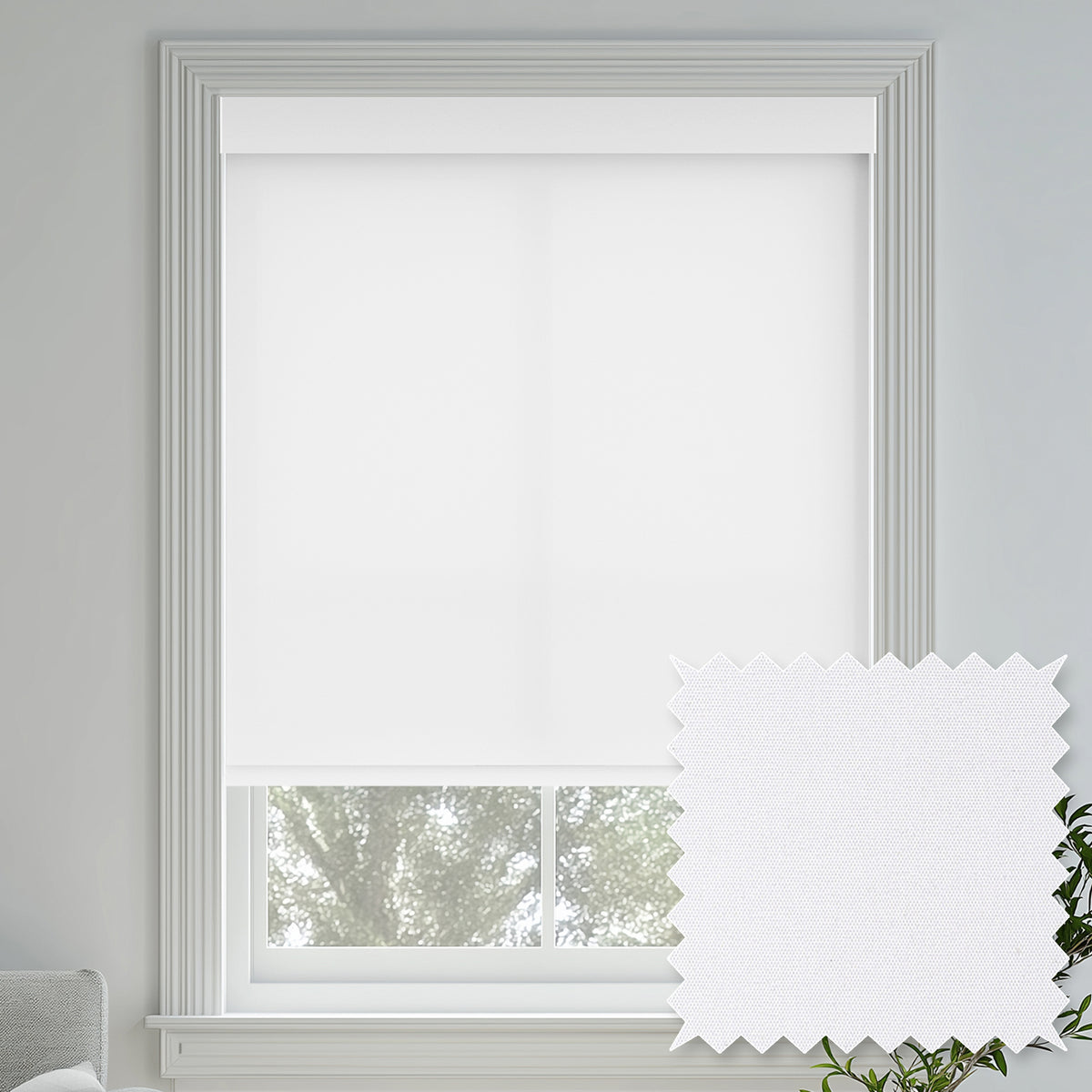 Tam Bright White Flame Retardant Light Filtering Roller Shades