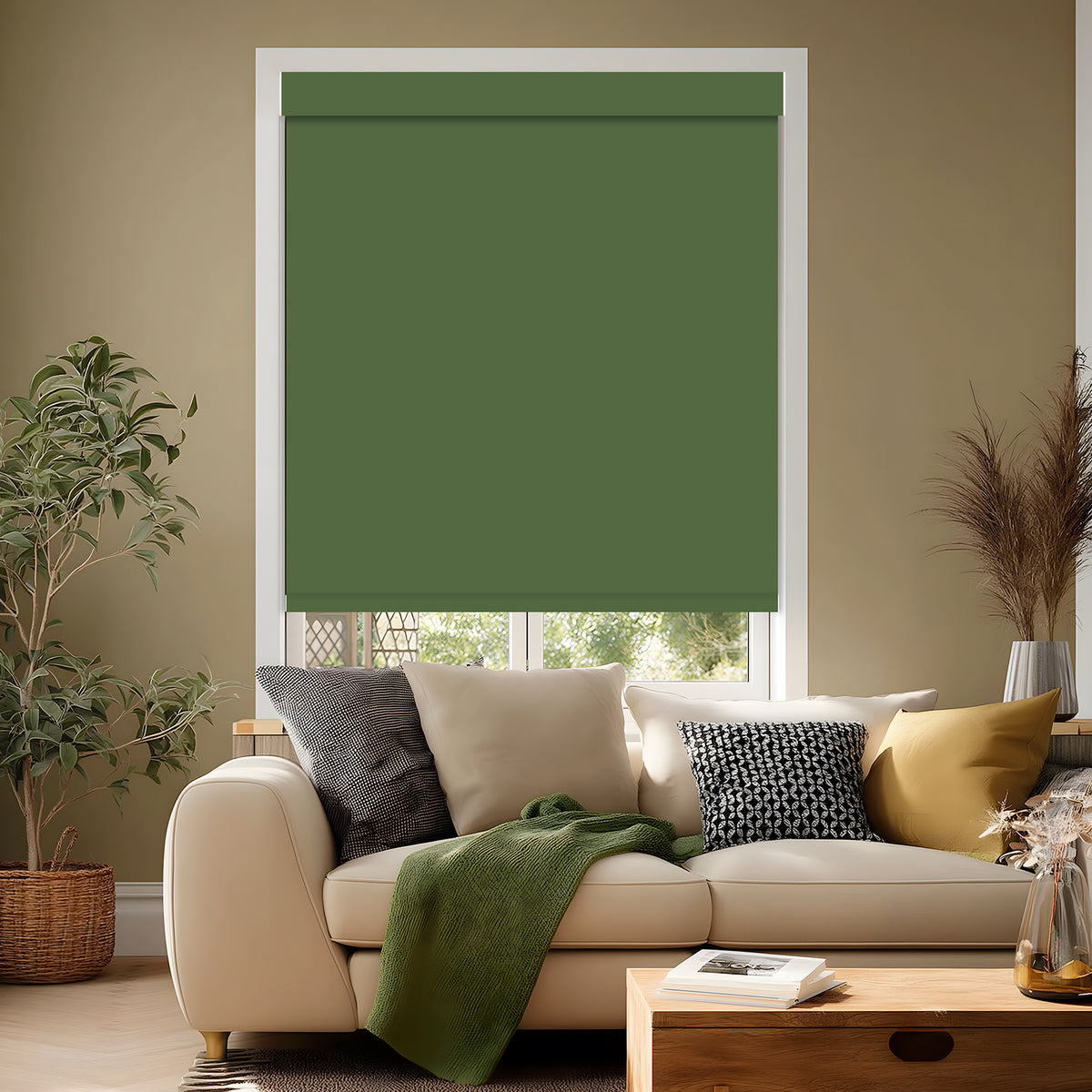 Tam Moss Blackout Roller Shades