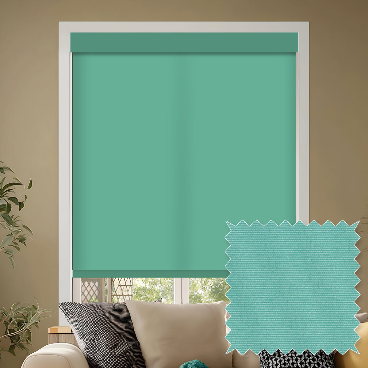 Tam Malachite Light Filtering Roller Shades