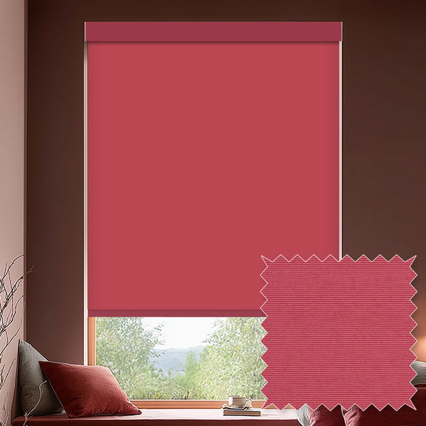 Tam Raspberry Light Filtering Roller Shades