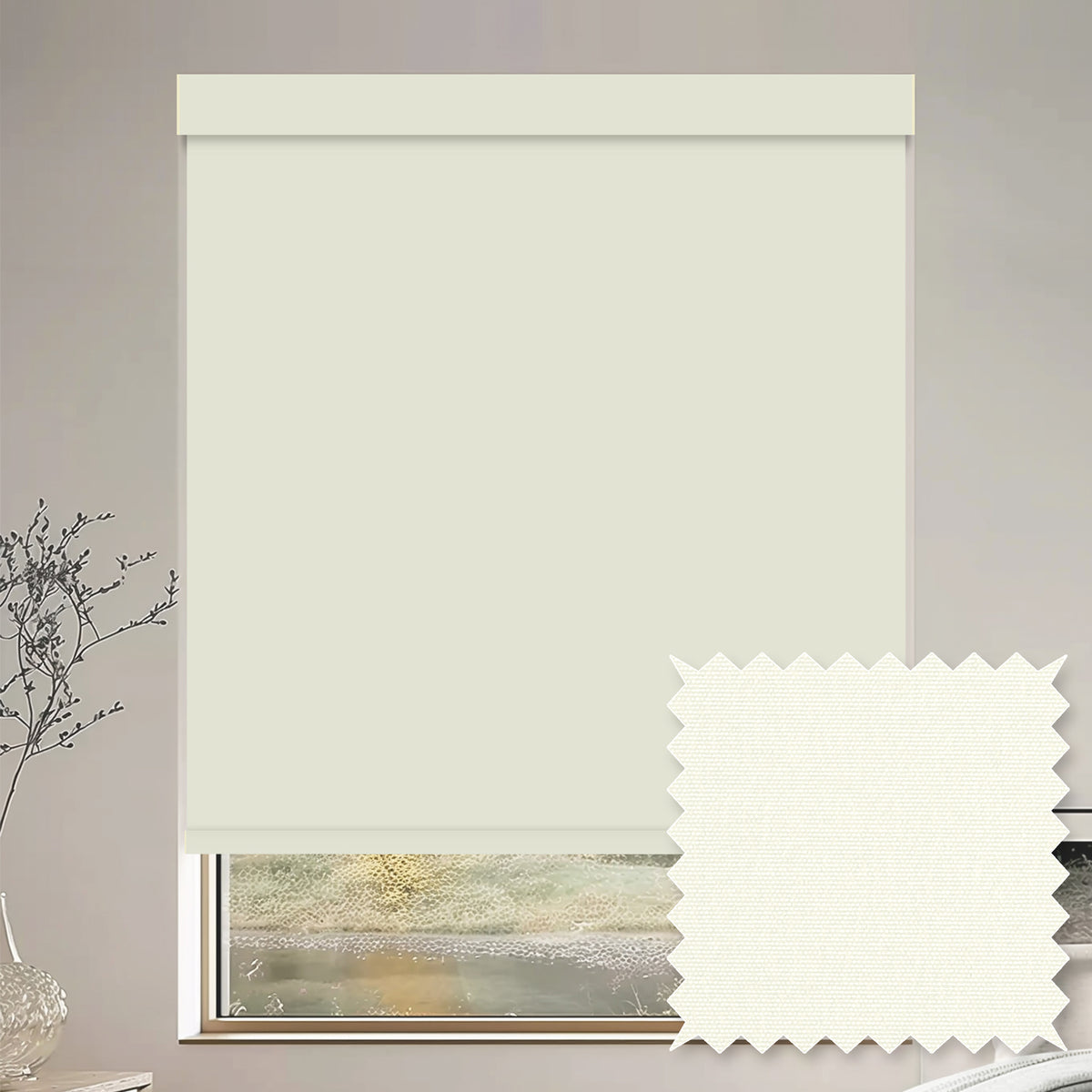Tam Cream Flame Retardant Blackout Roller Shades
