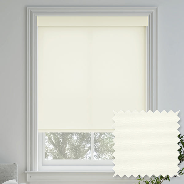 Tam Cream Flame Retardant Light Filtering Roller Shades