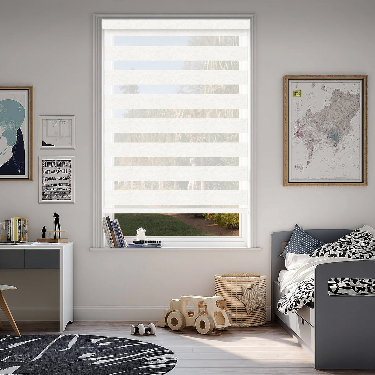 Taplow Linen Milk Light Filtering Zebra Shade