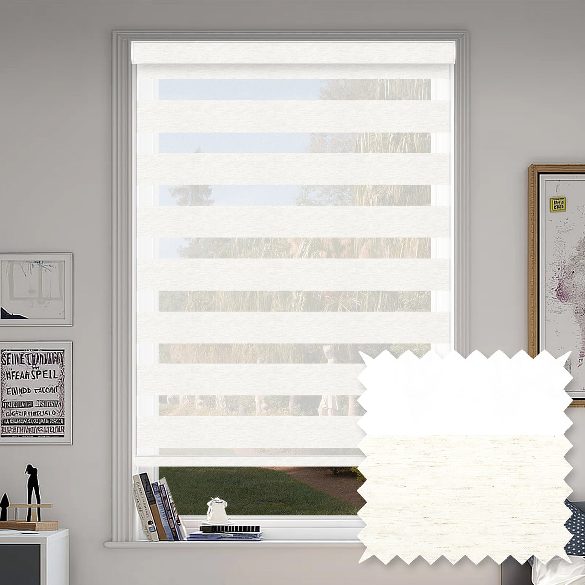 Taplow Linen Milk Light Filtering Zebra Shade