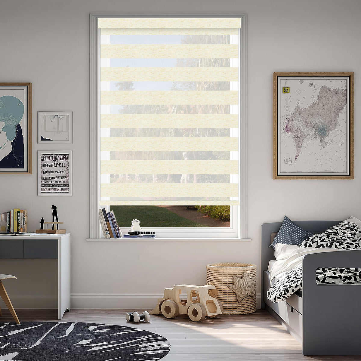 Taplow Linen Cream Light Filtering Zebra Shade