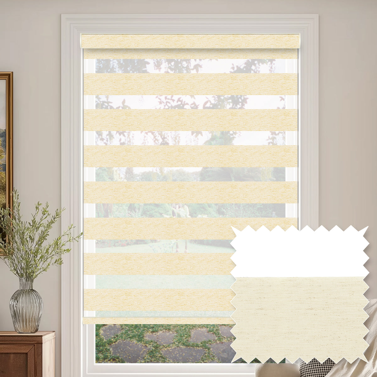 Taplow Linen Natural Light Filtering Zebra Shade