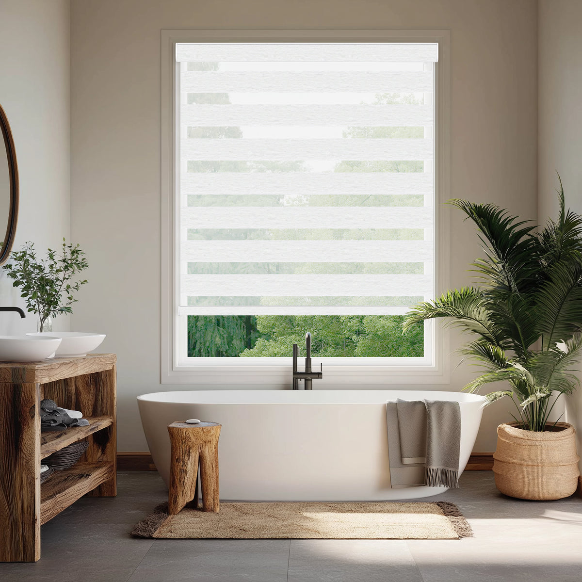 Thelma Snow Light Filtering Zebra Shade
