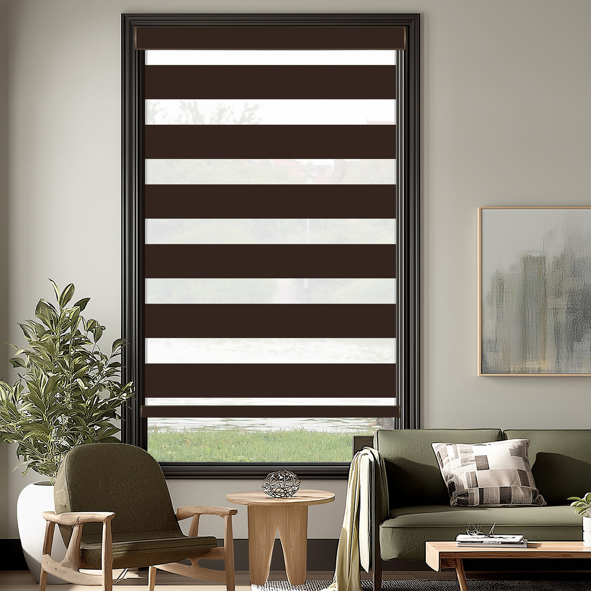 Uraco Chocolate Blackout Zebra Shade