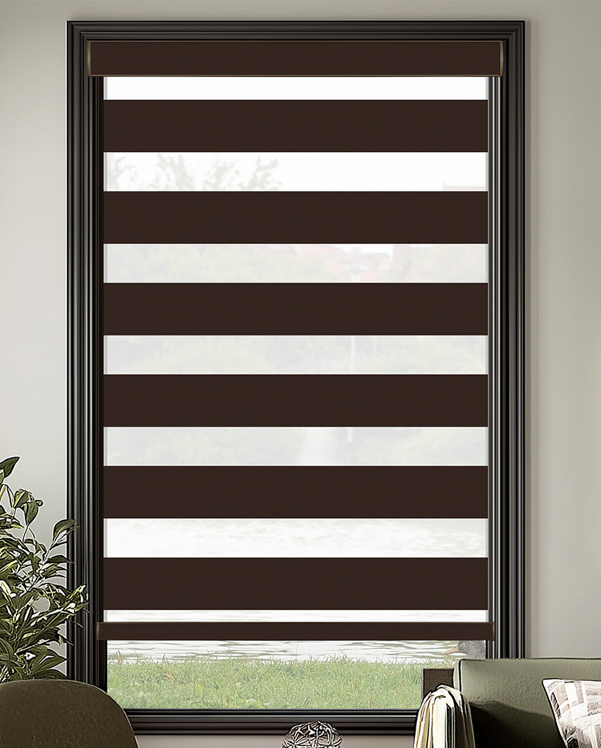 Uraco Chocolate Blackout Zebra Shade
