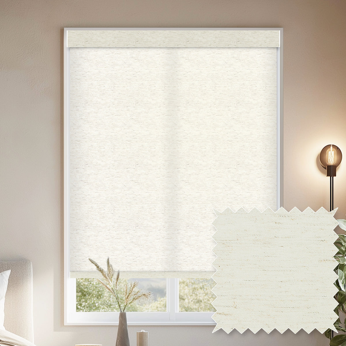 Verona Linen Milk Light Filtering Roller Shades
