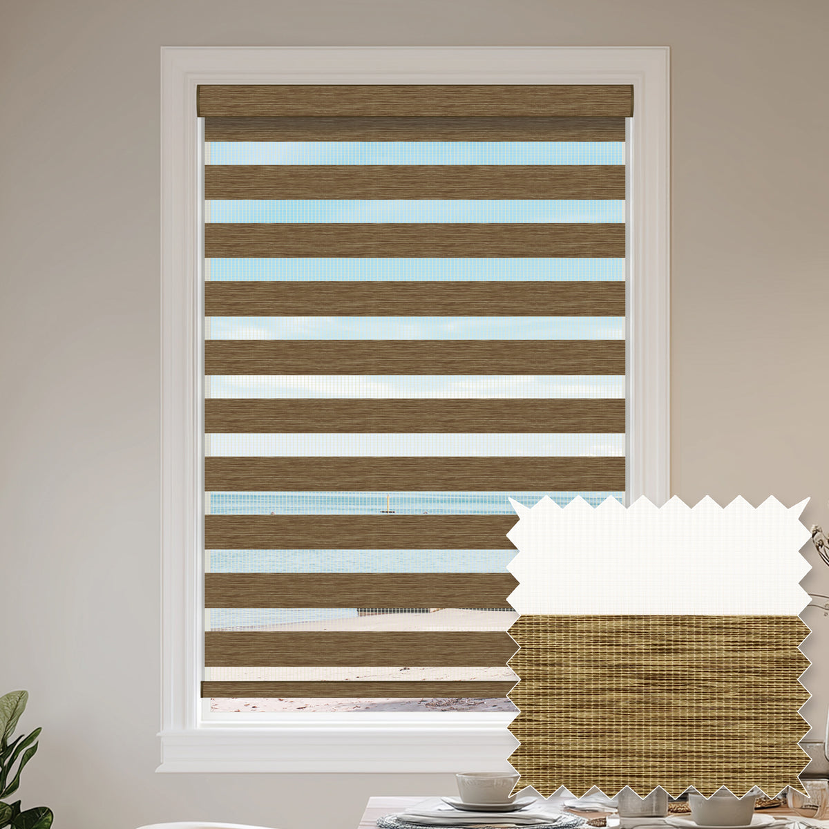 Veneto Sand Light Filtering Zebra Shade