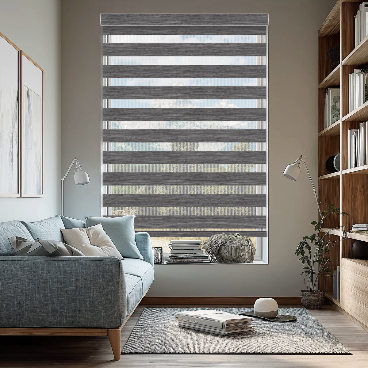 Veneto Charcoal Light Filtering Zebra Shade