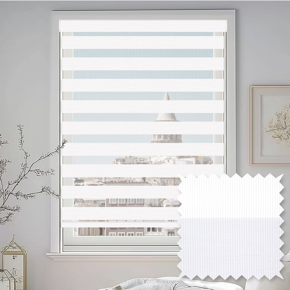 Veneto Bright White Light Filtering Zebra Shade