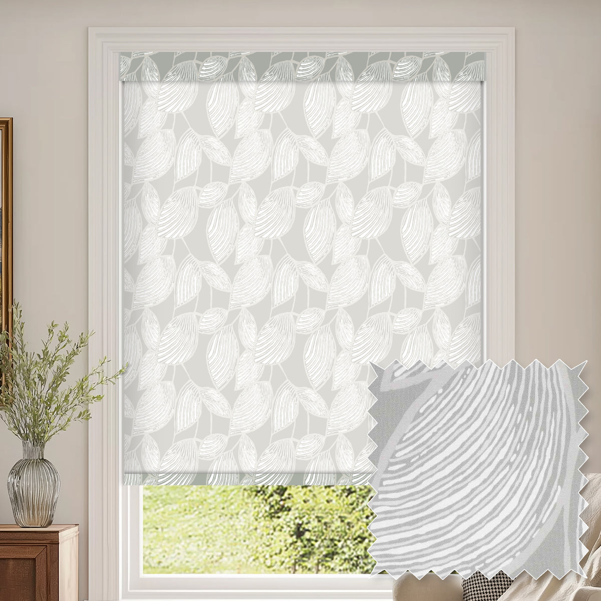 Weeping Leaf Tin Light Filtering Roller Shades