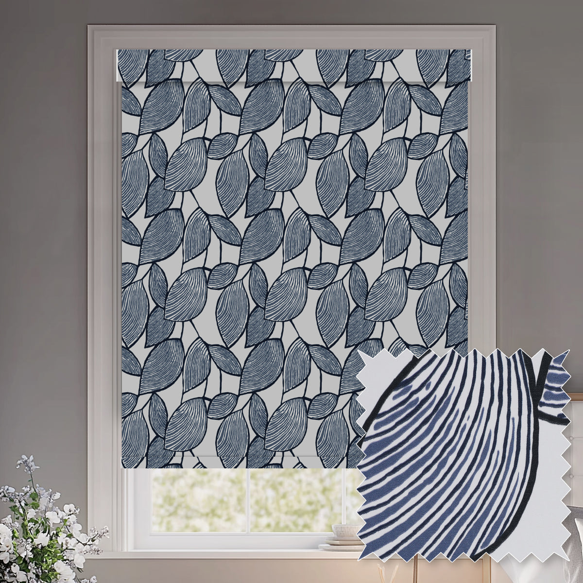 Weeping Leaf Ink Blackout Roller Shades