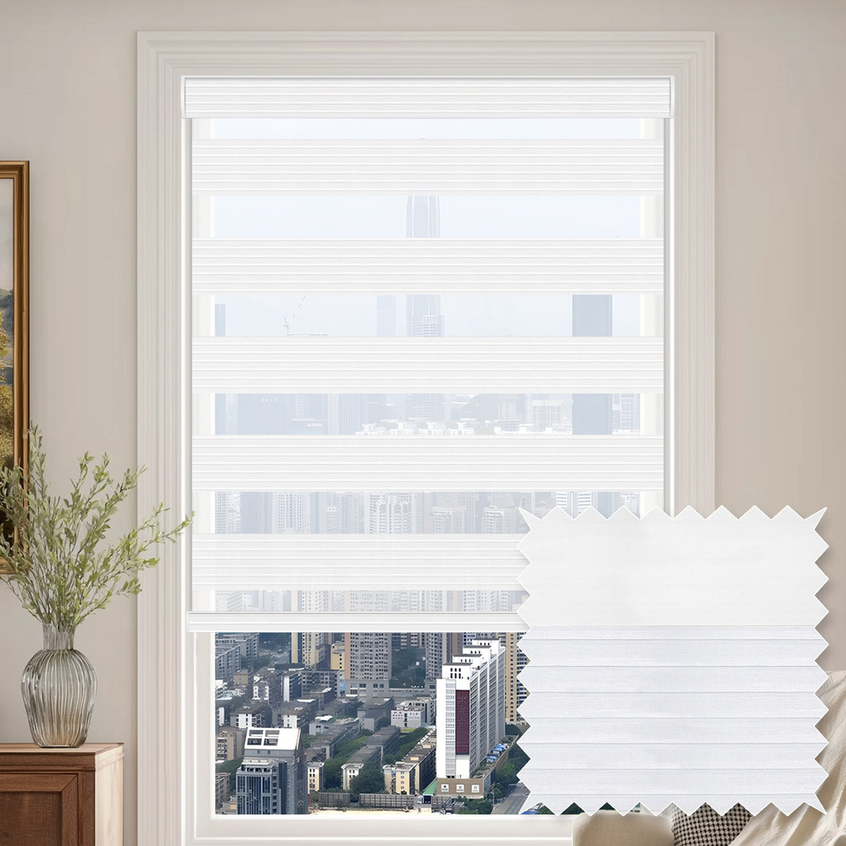 Westcott Snow Light Filtering Zebra Shade
