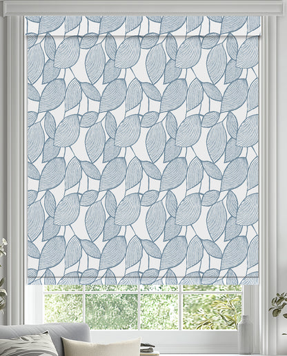 Weeping Leaf Blue Blackout Roller Shades