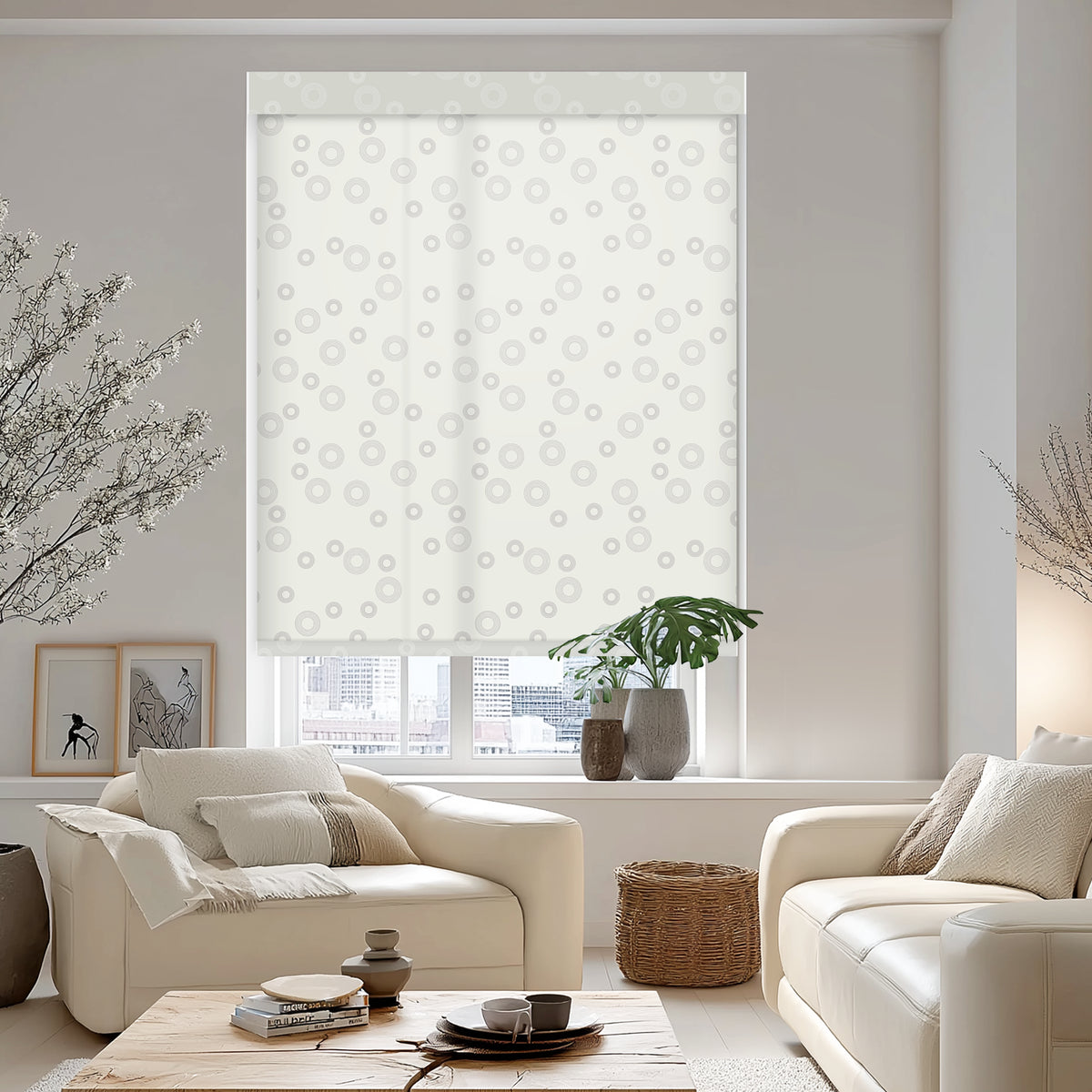 Circle Snow Light Filtering Roller Shades