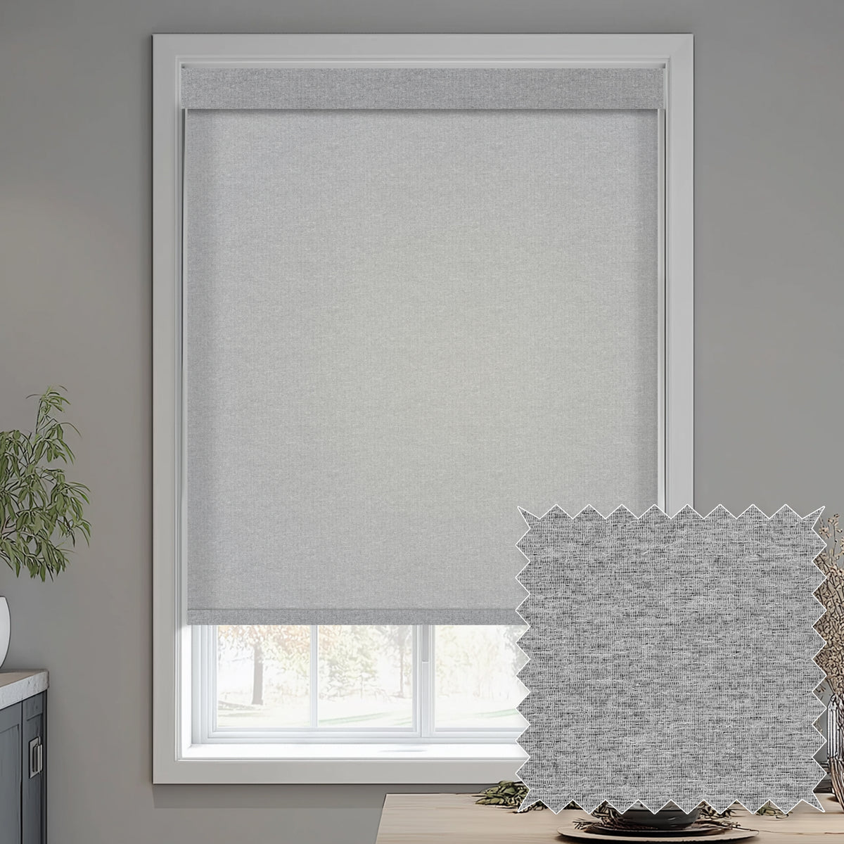 Zaria Ash Light Filtering Roller Shades
