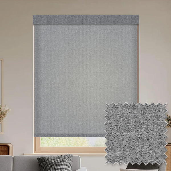 Zaria Peppercorn Light Filtering Roller Shades