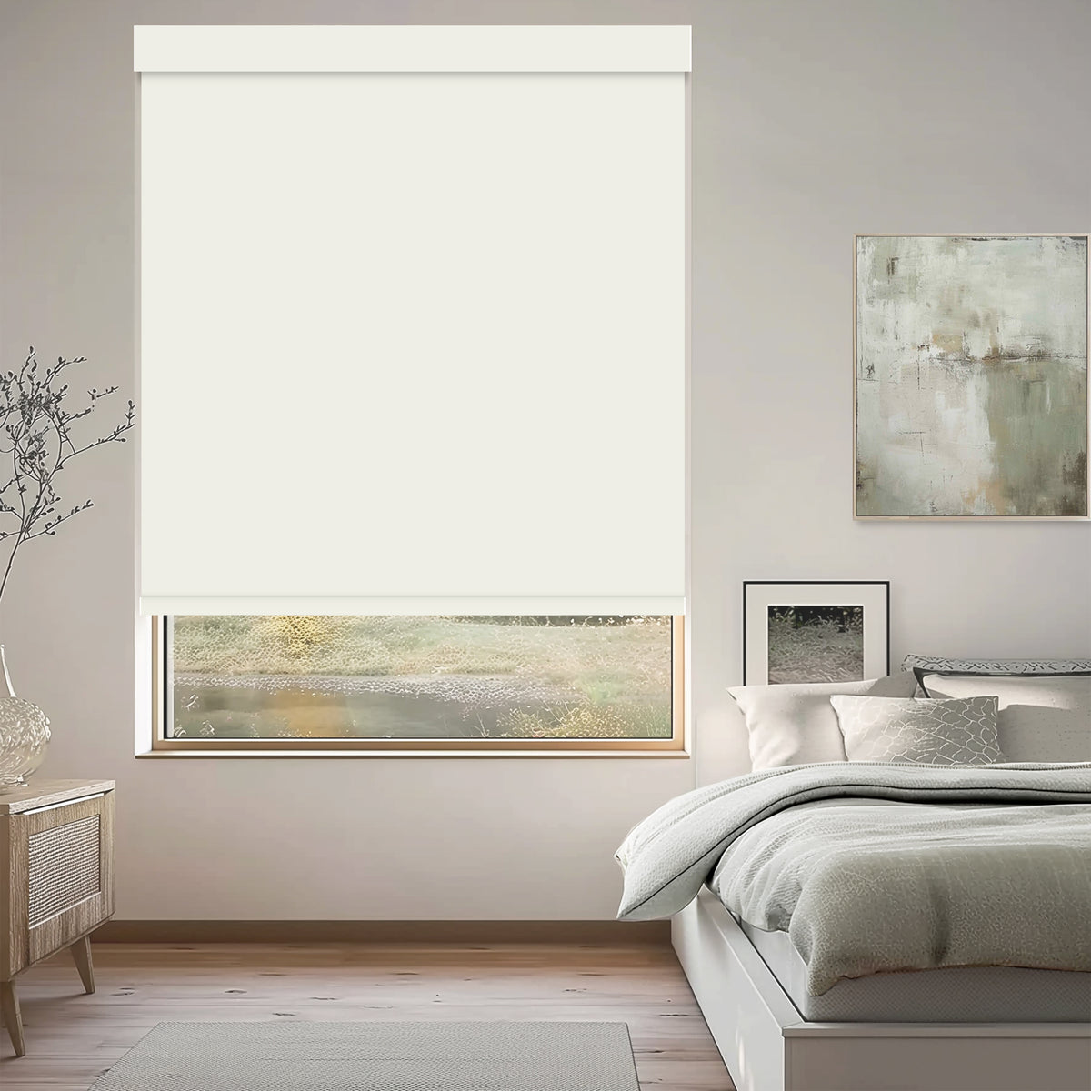 Tam Snow Flame Retardant Blackout Roller Shades