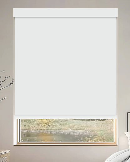 Tam Bright White Flame Retardant Blackout Roller Shades