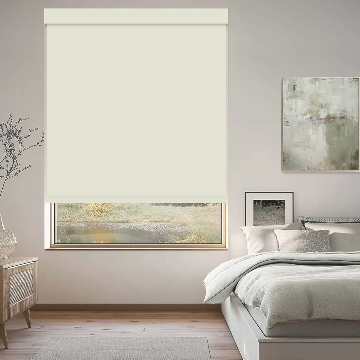 Tam Cream Flame Retardant Blackout Roller Shades