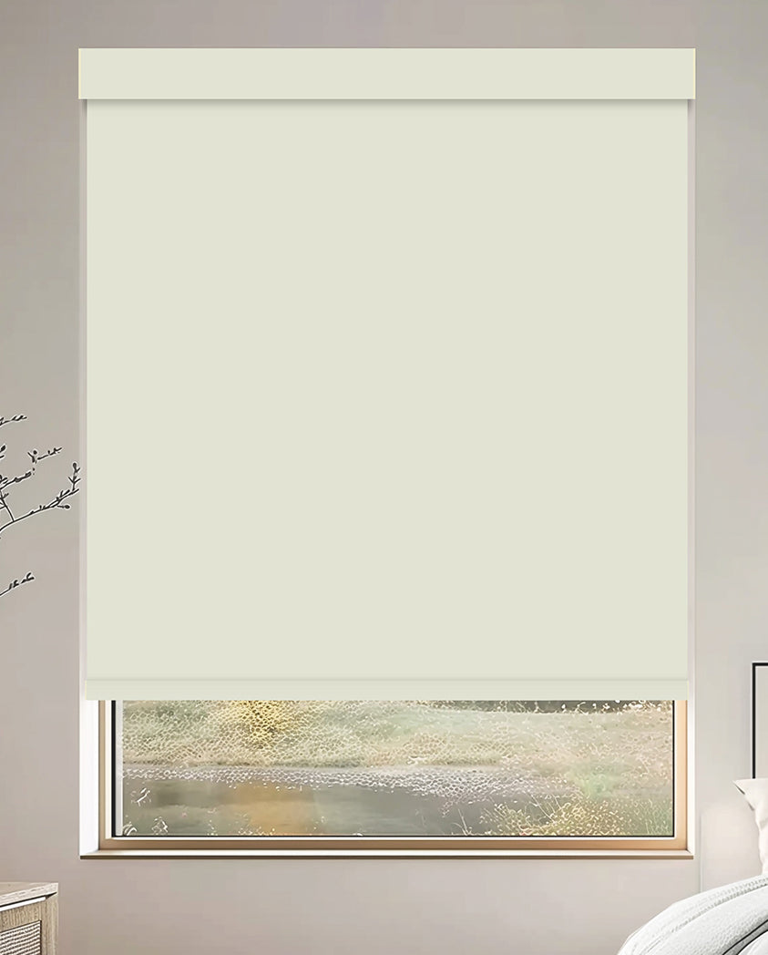 Tam Cream Flame Retardant Blackout Roller Shades