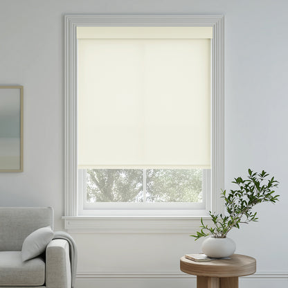 Tam Cream Flame Retardant Light Filtering Roller Shades