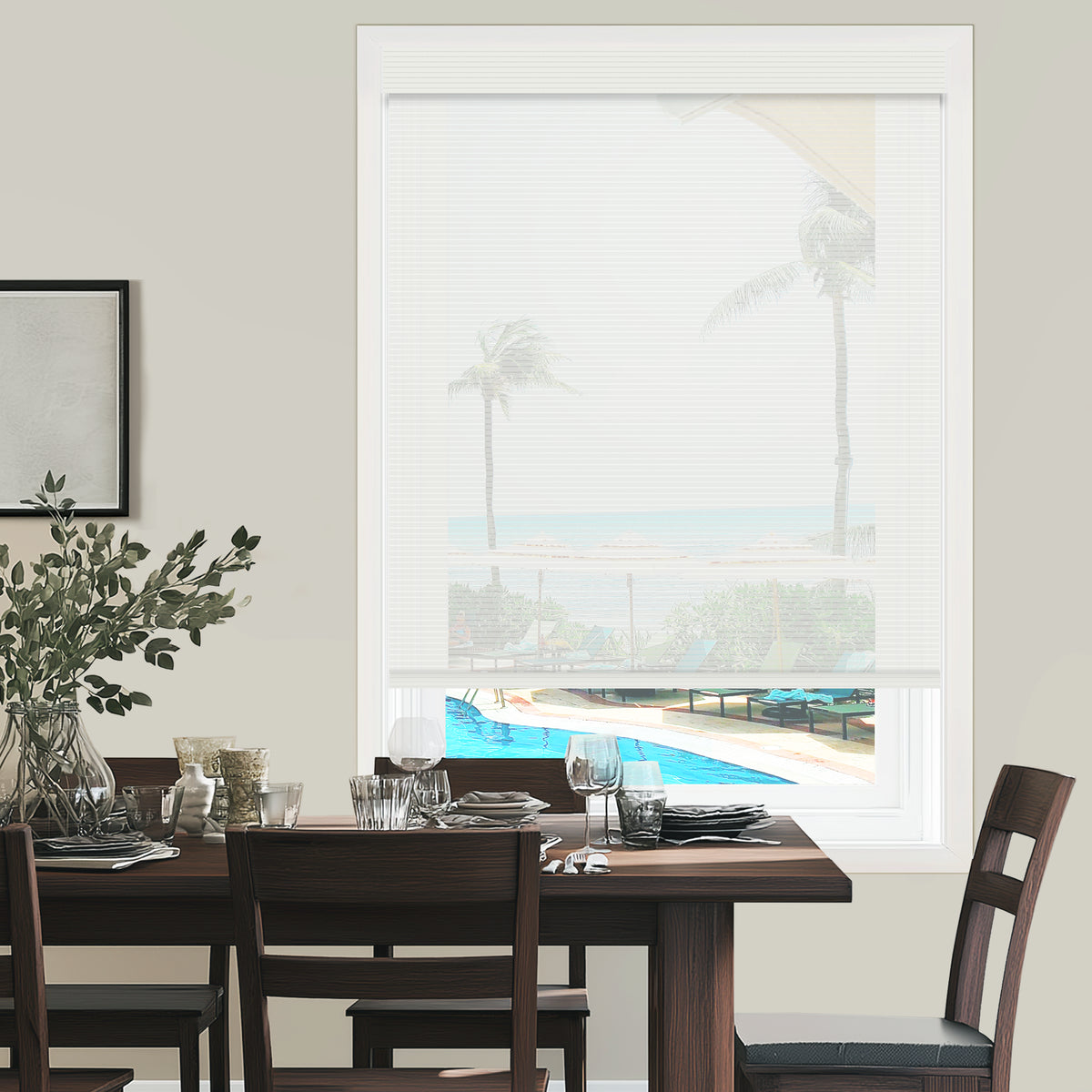 Davis White Flame Retardant Sheer Roller Shades
