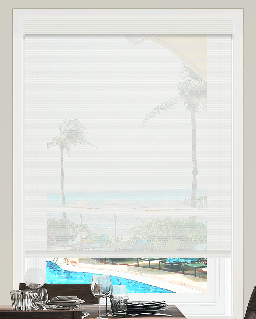 Davis White Flame Retardant Sheer Roller Shades