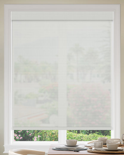 Benwick Snow Flame Retardant Sheer Roller Shades