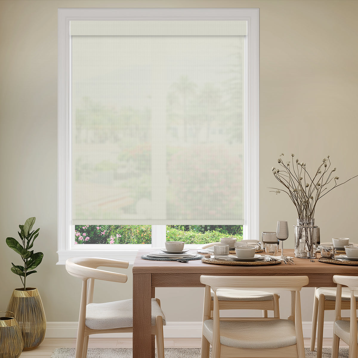 Benwick Frost Flame Retardant Sheer Roller Shades