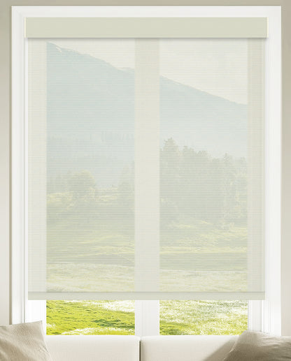 Bellevue Cream Flame Retardant Sheer Roller Shades