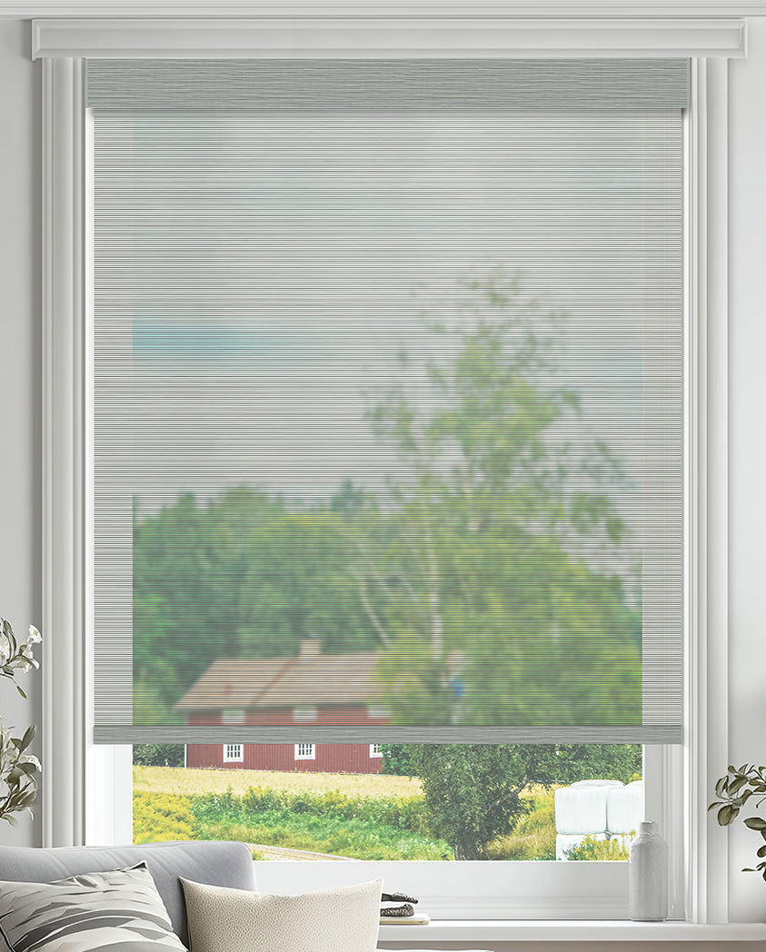 Bellevue Ash Flame Retardant Sheer Roller Shades