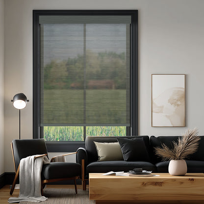 Bellevue Charcoal Flame Retardant Sheer Roller Shades