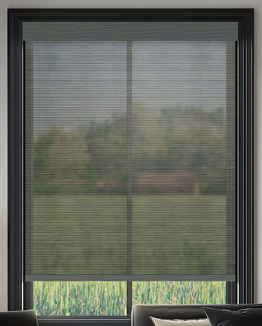 Bellevue Charcoal Flame Retardant Sheer Roller Shades
